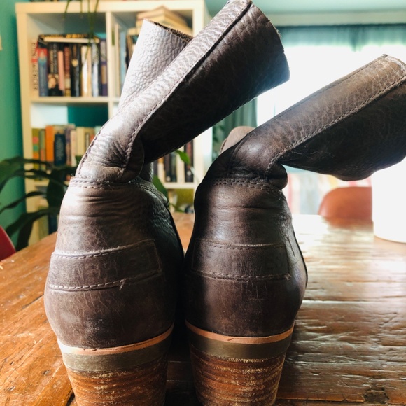 Shabbies Amsterdam leather ankle boots bohemian dark brown US10 EU41 - Picture 7 of 10